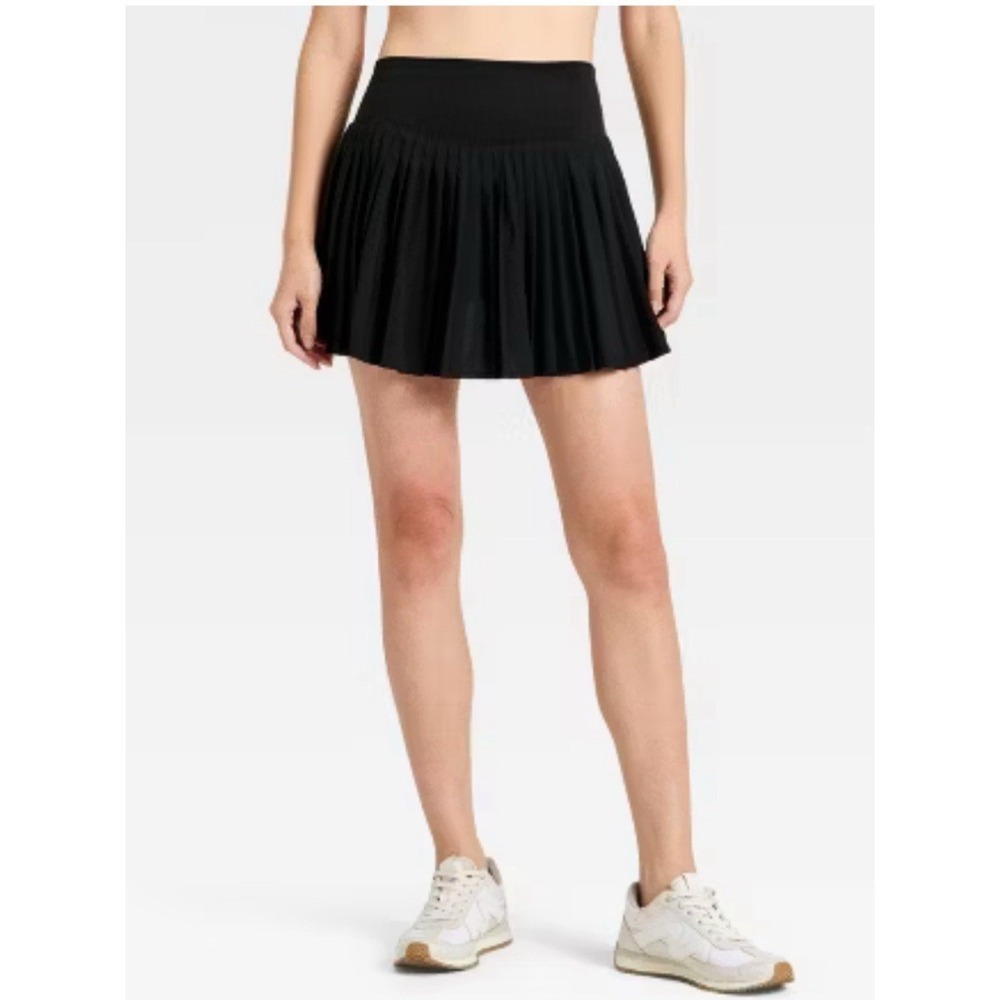 Pleated Black Athletic Skort L, Pockets Pickleball Skirt Tennis Golf Quick Dry - Picture 7 of 11